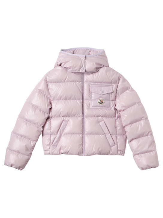 Moncler: Andro nylon down jacket - 丁香紫 - kids-girls_0 | Luisa Via Roma