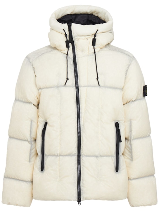 Stone Island: Nylon down jacket - Ivory - men_0 | Luisa Via Roma