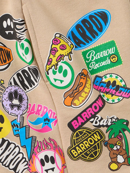 Barrow: Printed cotton sweat shorts - Beige - kids-boys_1 | Luisa Via Roma