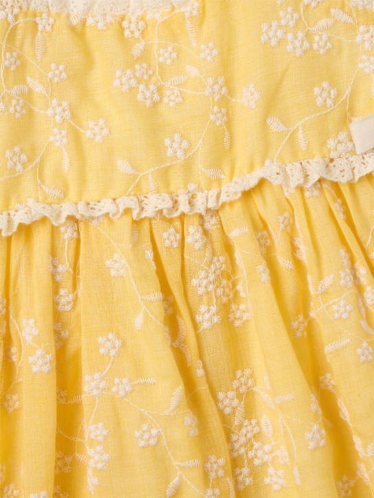 Cosmosophie: Embroidered cotton dress - 橙色 - kids-girls_1 | Luisa Via Roma