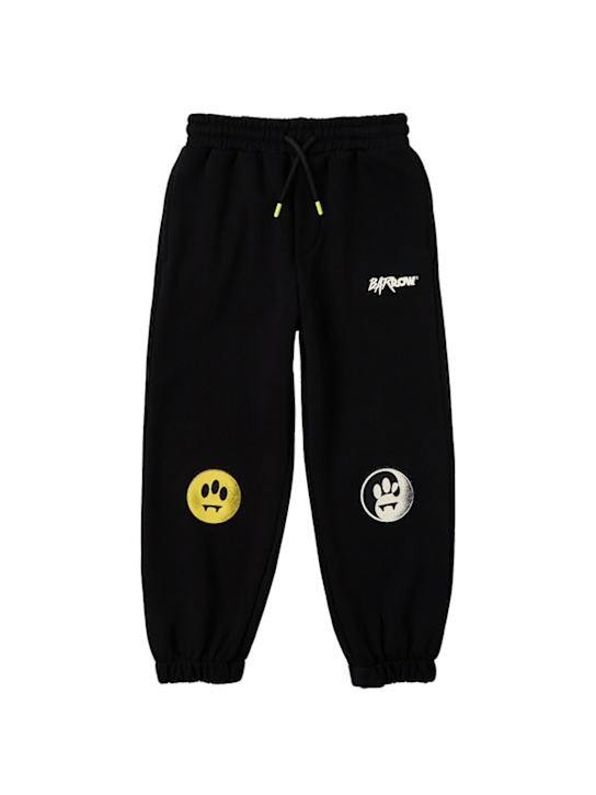 Barrow: Cotton sweatpants - Black - kids-boys_0 | Luisa Via Roma