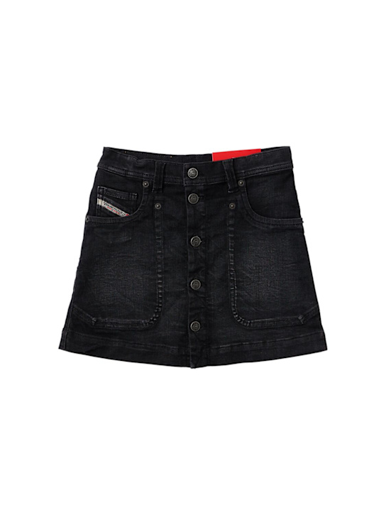Diesel Kids: Cotton blend denim skirt - 黑色 - kids-girls_0 | Luisa Via Roma