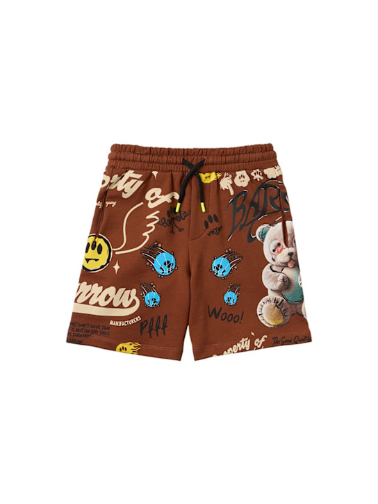 Barrow: Cotton sweat shorts - Marron - kids-boys_0 | Luisa Via Roma