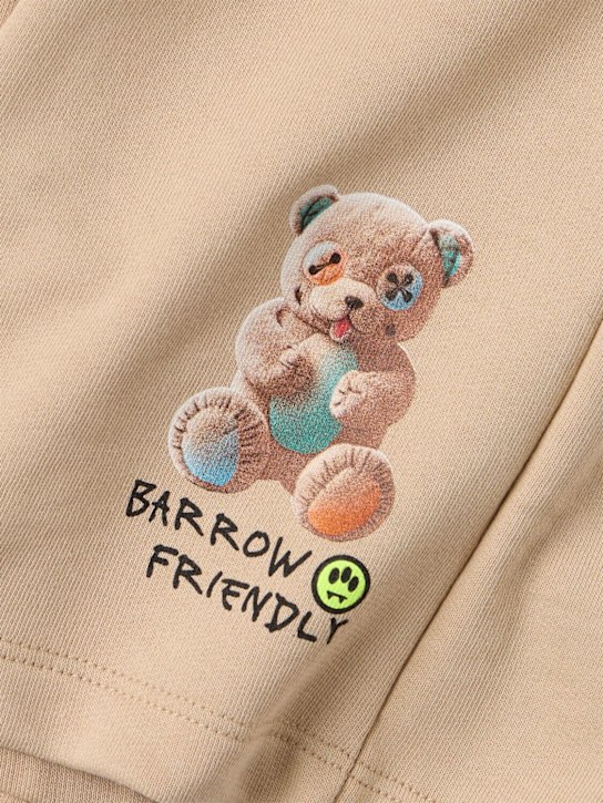 Barrow: Printed cotton sweat shorts - 米黄色 - kids-boys_1 | Luisa Via Roma