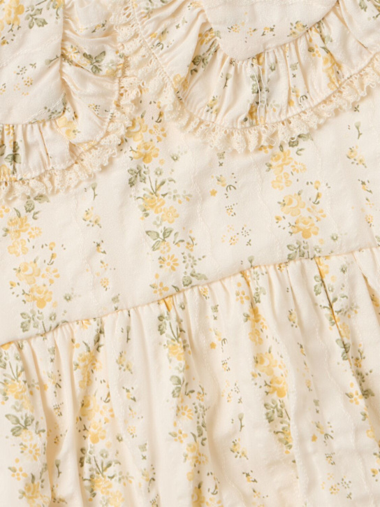 Cosmosophie: Printed cotton romper - Ylw/Multi - kids-girls_1 | Luisa Via Roma