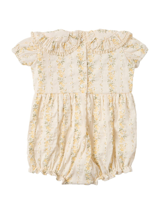 Cosmosophie: Printed cotton romper - Ylw/Multi - kids-girls_0 | Luisa Via Roma