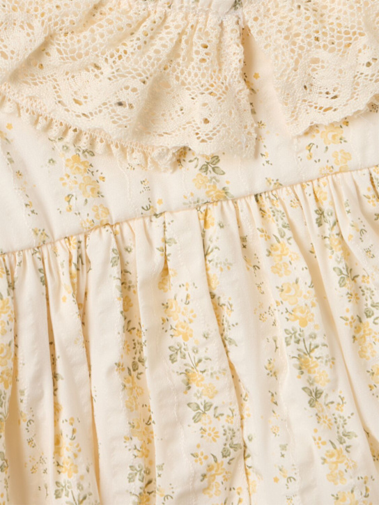 Cosmosophie: Floral printed cotton dress - Multi/Ylw - kids-girls_1 | Luisa Via Roma