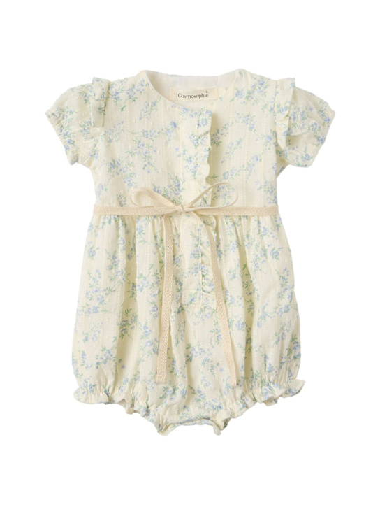 Cosmosophie: Printed cotton romper - Multi/Pur - kids-girls_0 | Luisa Via Roma