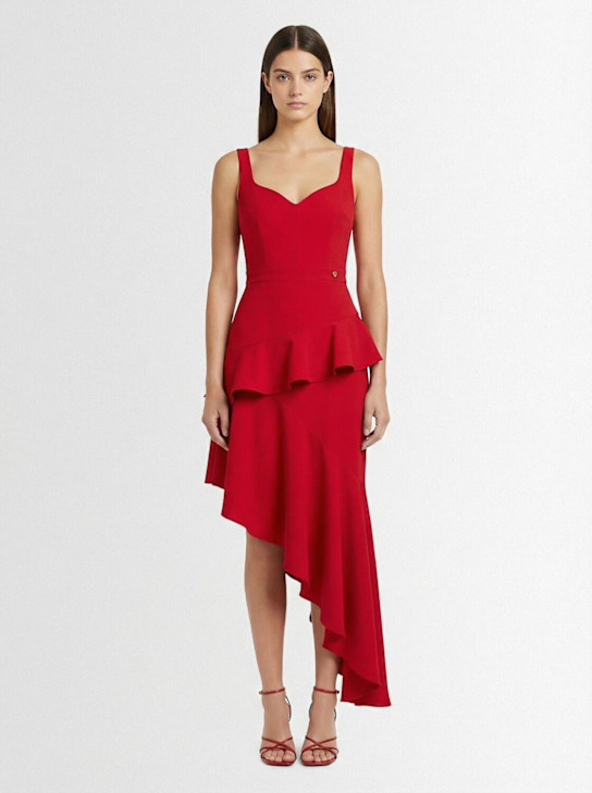 Catalina: Asymmetric dress - Rosso - women_1 | Luisa Via Roma