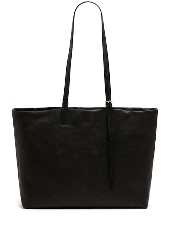 Ann Demeulemeester: Bes皮革托特包 - 黑色 - men_0 | Luisa Via Roma