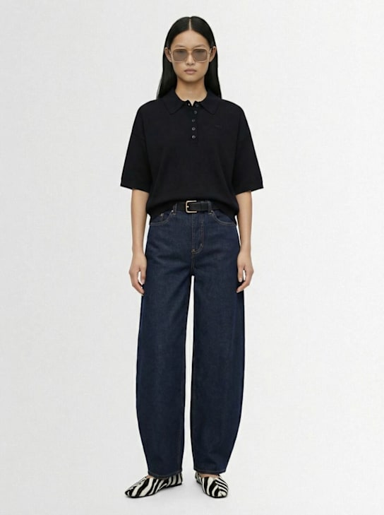 Gestuz: Mae high waisted barrel jeans - 深蓝色 - women_1 | Luisa Via Roma