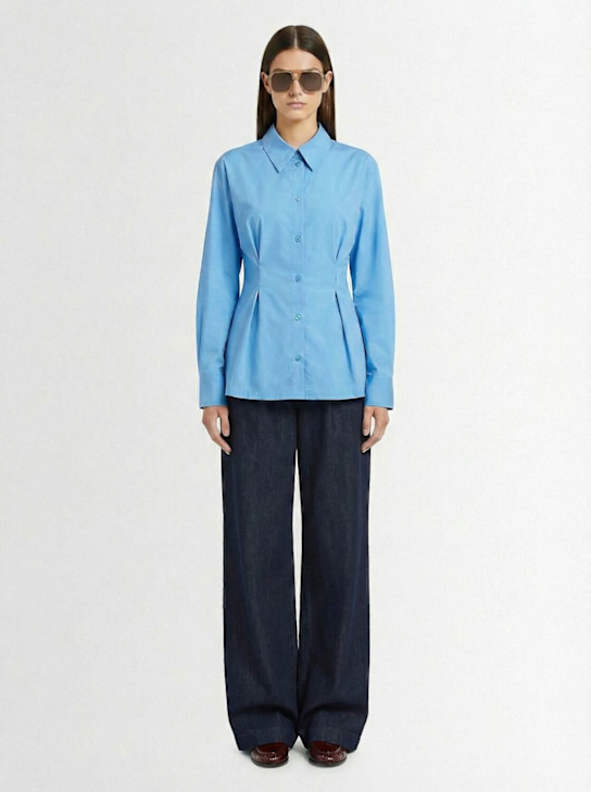 Gestuz: Opy cotton blend shirt - 浅蓝色 - women_1 | Luisa Via Roma