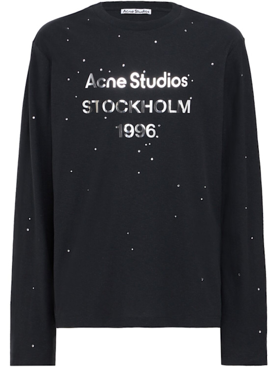 Acne Studios: Edden 1996 cotton blend t-shirt - Black - men_0 | Luisa Via Roma