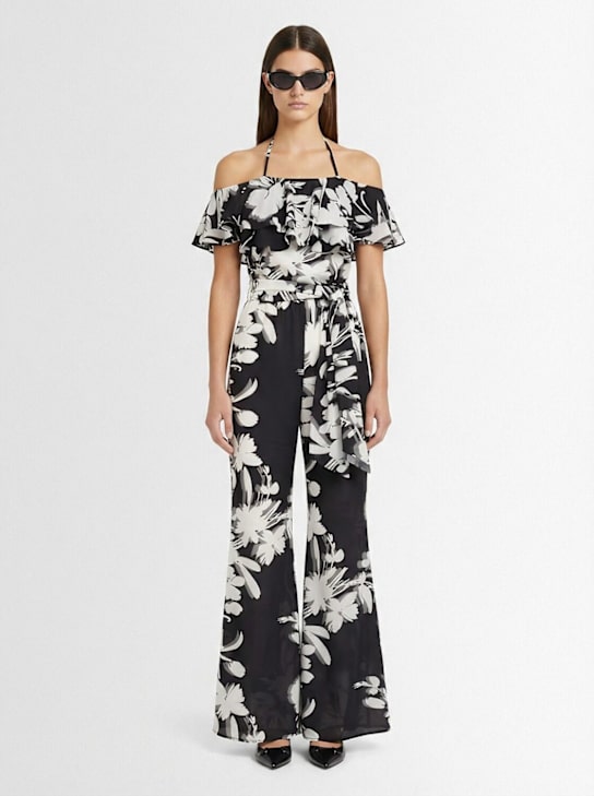 Catalina: Printed georgette long jumpsuit - 多色 - women_1 | Luisa Via Roma