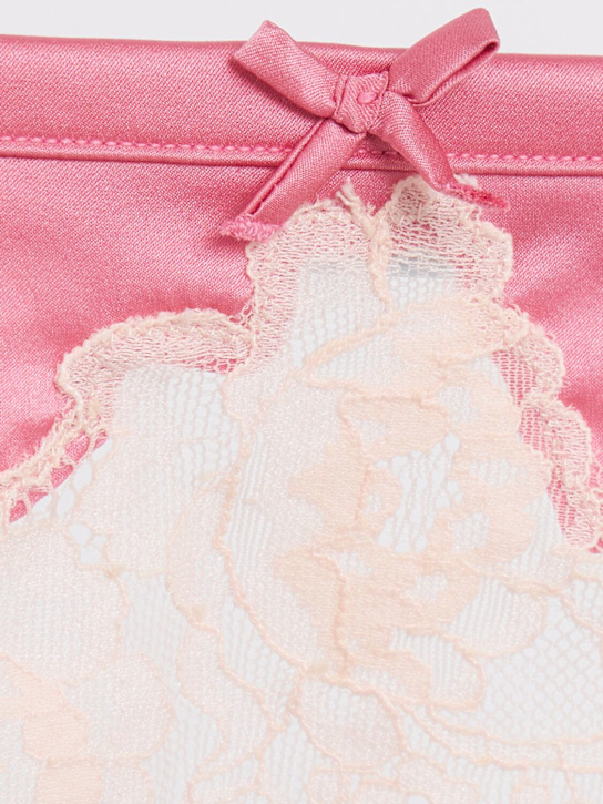 Fleur Du Mal: Juliet lace garter - Pink - women_1 | Luisa Via Roma