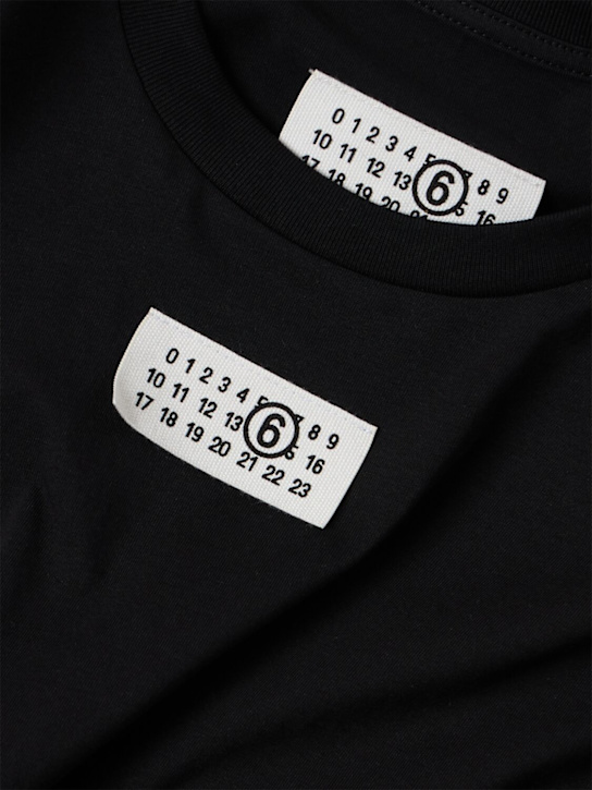MM6 Maison Margiela: Cotton jersey t-shirt - Schwarz - kids-girls_1 | Luisa Via Roma