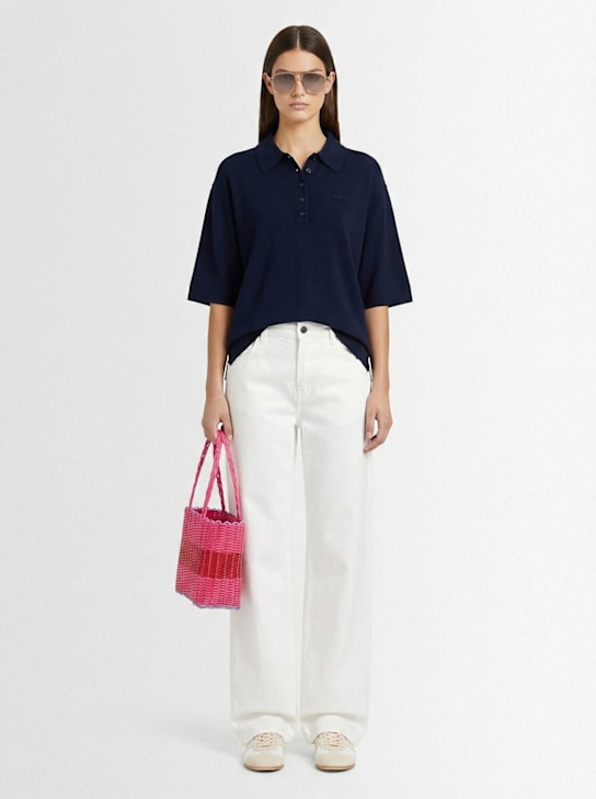 Gestuz: Manzi oversized wool knit polo - 海军蓝 - women_1 | Luisa Via Roma