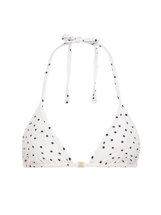 By Malene Birger: Astrida triangle polka dots bikini top - Black/White - women_0 | Luisa Via Roma