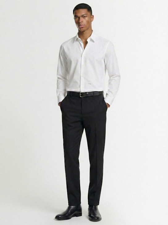 Dsquared2: Relax Dan混棉衬衫 - 白色 - men_1 | Luisa Via Roma