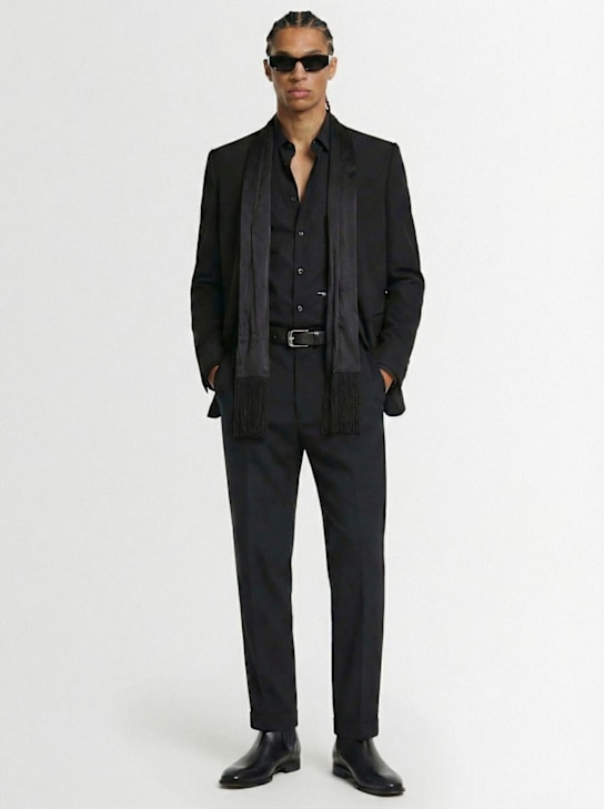 Dsquared2: Relax Dan混棉衬衫 - 黑色 - men_1 | Luisa Via Roma