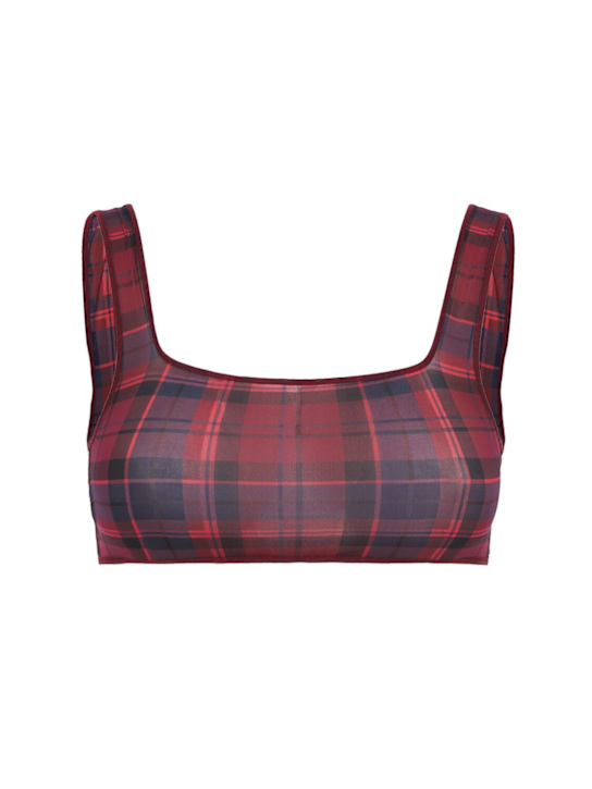 Skims: Fits Everybody plaid scoop bralette - Merlot Navy - women_0 | Luisa Via Roma