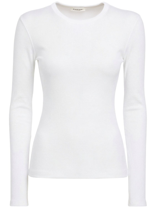 By Malene Birger: Brita有机棉长袖T恤 - 白色 - women_0 | Luisa Via Roma