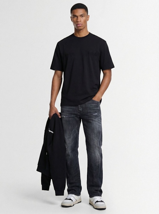 Dsquared2: Loose fit T恤 - 黑色 - men_1 | Luisa Via Roma