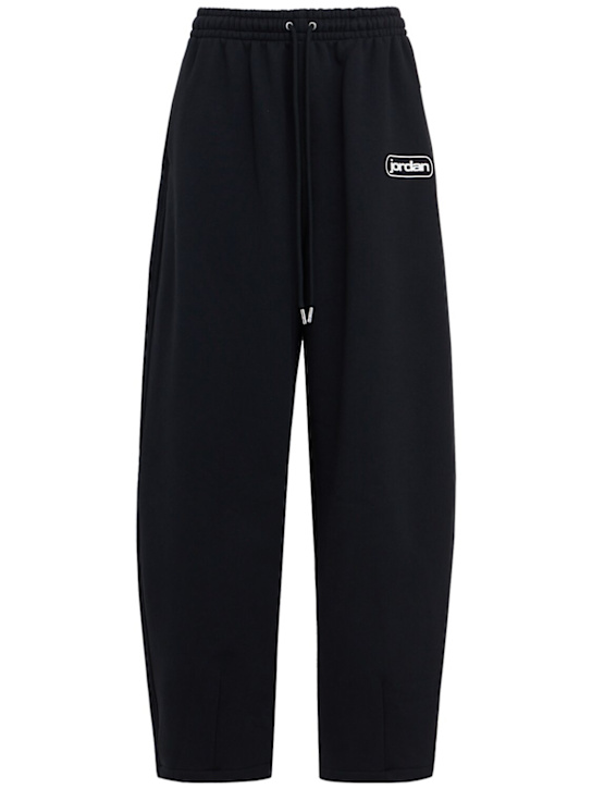 Jordan: Flight Fleece cotton blend sweatpants - Black/Sail - women_0 | Luisa Via Roma