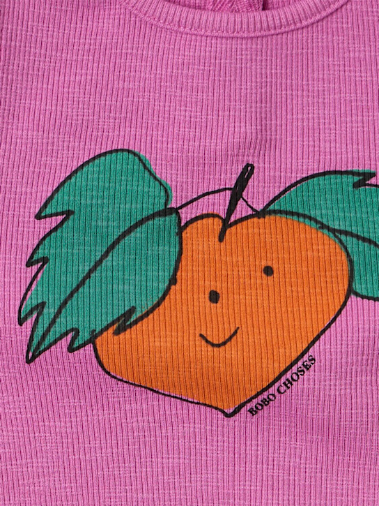 Bobo Choses: Printed cotton blend jersey bodysuit - Lila - kids-girls_1 | Luisa Via Roma