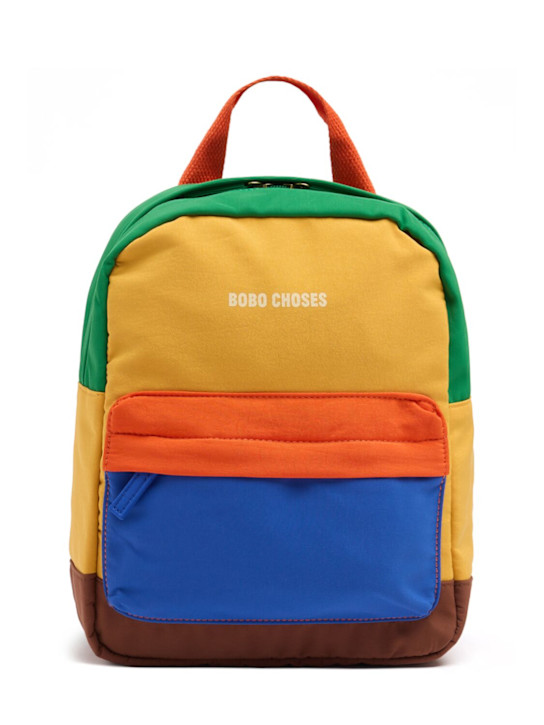 Bobo Choses: Color block canvas backpack - Multicolor - kids-girls_0 | Luisa Via Roma