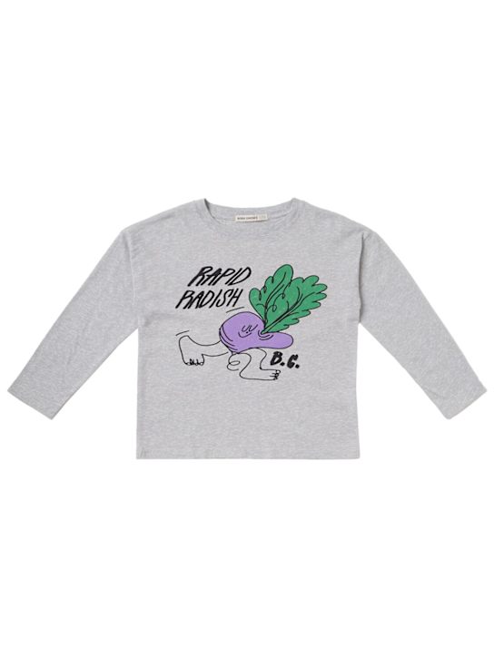 Bobo Choses: Printed cotton t-shirt - Grey - kids-boys_0 | Luisa Via Roma
