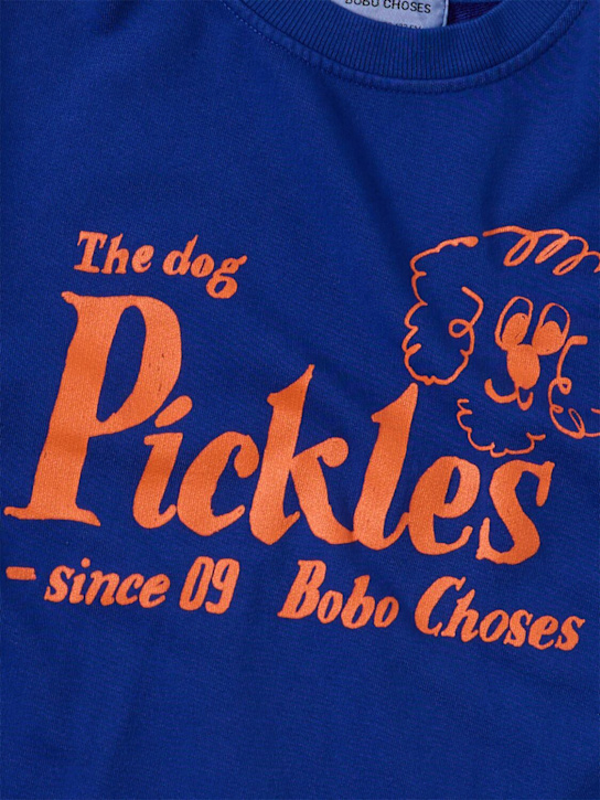 Bobo Choses: Printed cotton blend sweatshirt - Bleu - kids-girls_1 | Luisa Via Roma