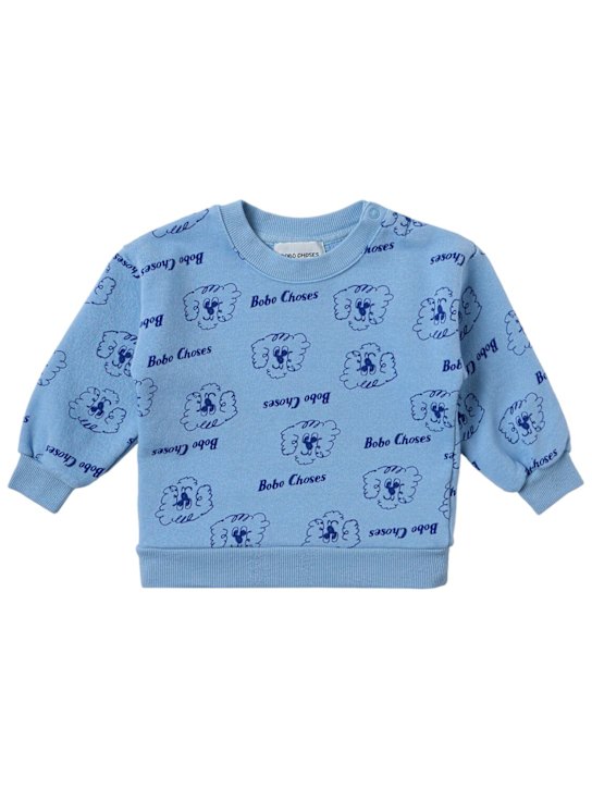 Bobo Choses: 印花棉质卫衣 - 浅蓝色 - kids-boys_0 | Luisa Via Roma