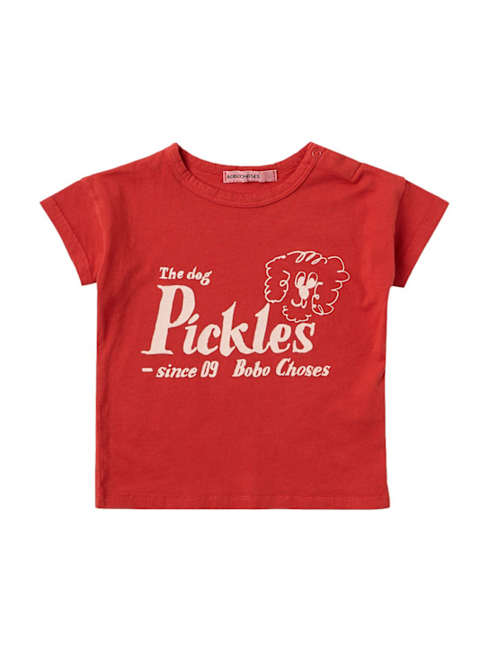 Bobo Choses: 印花棉质T恤 - 红色 - kids-boys_0 | Luisa Via Roma