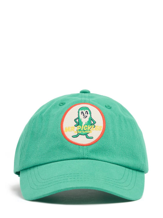 Bobo Choses: Embroidered cotton baseball hat - Verde - kids-boys_0 | Luisa Via Roma