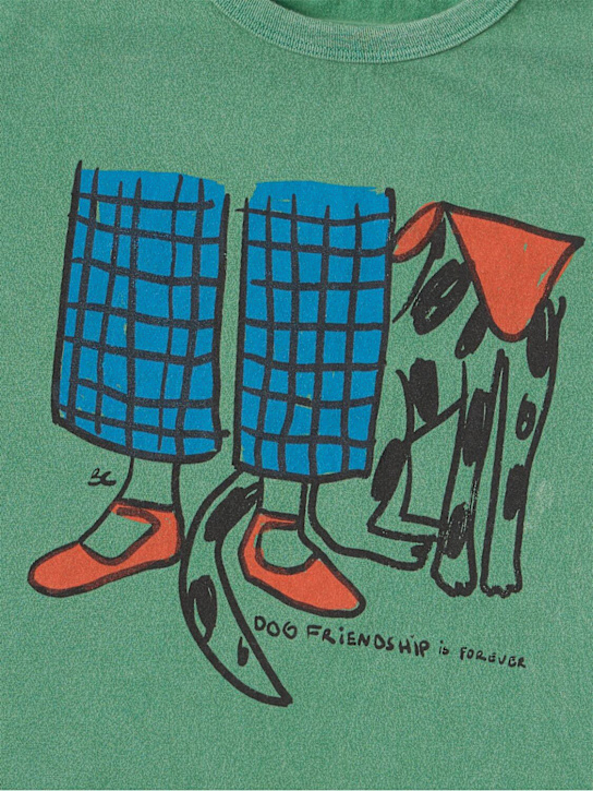 Bobo Choses: Printed cotton t-shirt - Green - kids-boys_1 | Luisa Via Roma