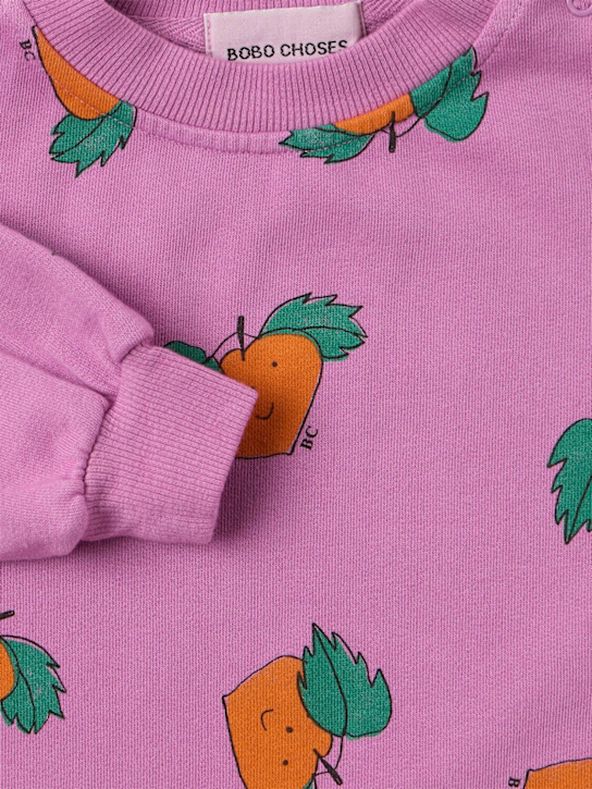 Bobo Choses: Printed cotton blend sweatshirt - Violet - kids-girls_1 | Luisa Via Roma