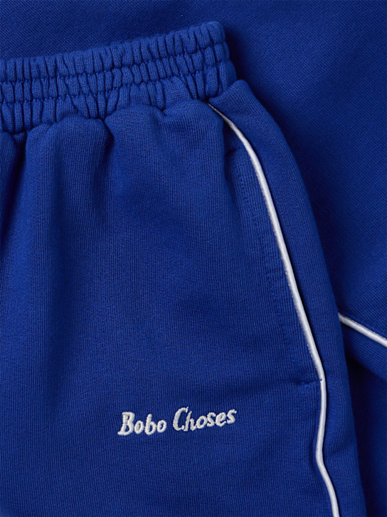 Bobo Choses: Logo stretch cotton sweatpants - Blue - kids-boys_1 | Luisa Via Roma