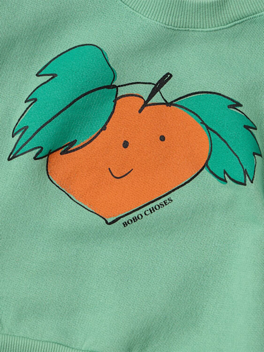 Bobo Choses: 印花棉质卫衣 - 绿色 - kids-girls_1 | Luisa Via Roma