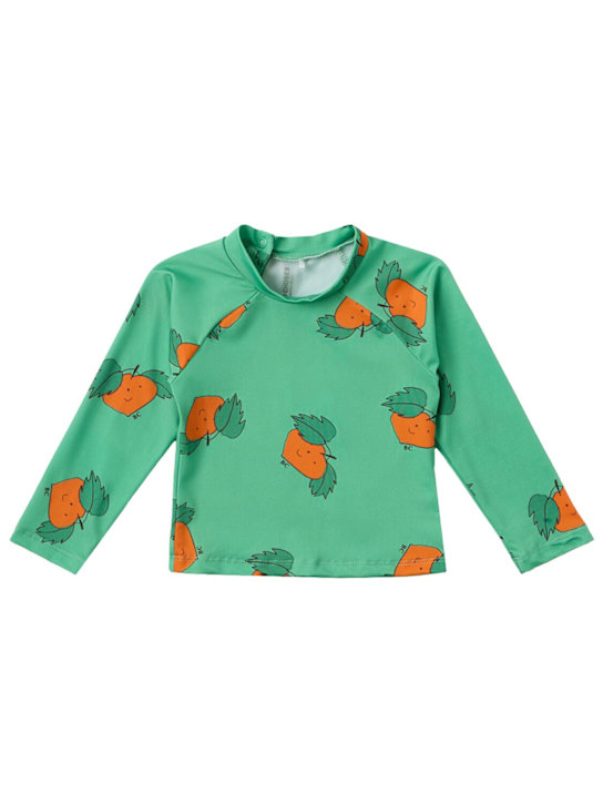 Bobo Choses: 印花游泳T恤 - 绿色 - kids-girls_0 | Luisa Via Roma