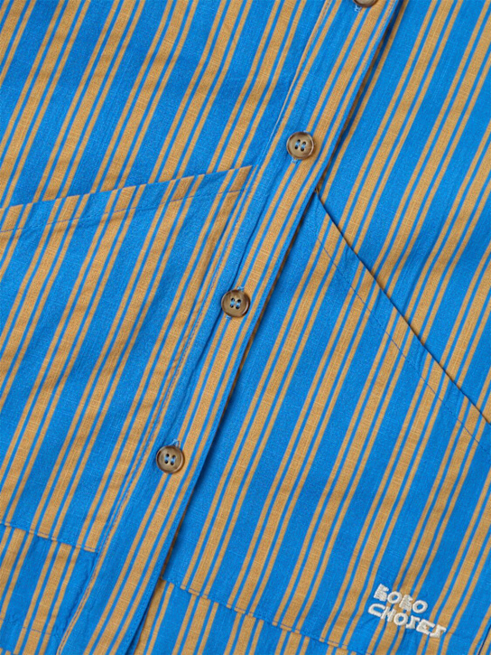 Bobo Choses: Striped cotton poplin shirt - Light Blue - kids-boys_1 | Luisa Via Roma
