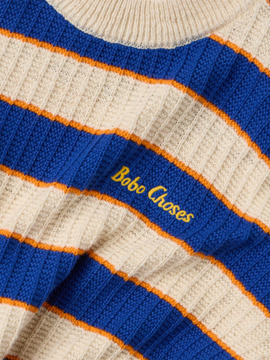 Bobo Choses: Striped sweater - White/Blue - kids-boys_1 | Luisa Via Roma