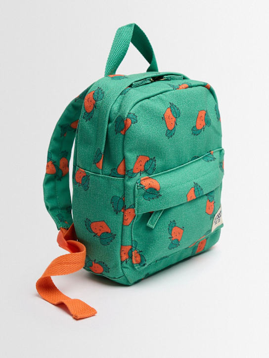 Bobo Choses: Tangerine printed canvas backpack - グリーン - kids-girls_1 | Luisa Via Roma