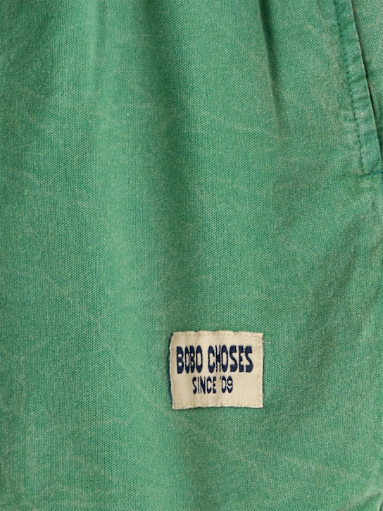 Bobo Choses: 印图纯棉运动短裤 - 绿色 - kids-girls_1 | Luisa Via Roma