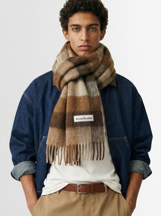 Acne Studios: Alpaca blend scarf - Dark Brown - men_1 | Luisa Via Roma