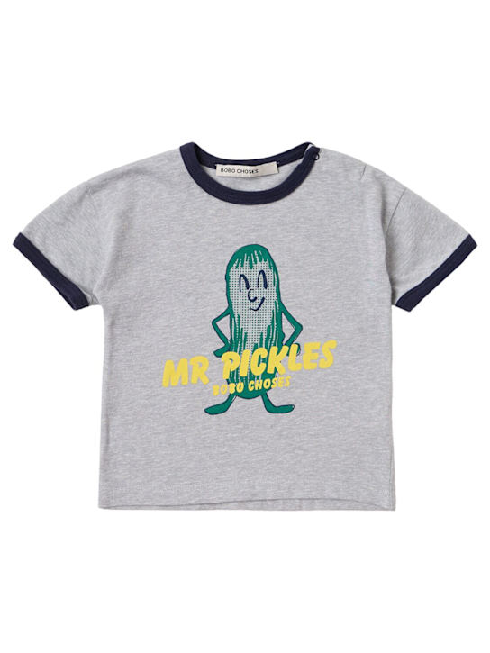 Bobo Choses: Printed cotton t-shirt - Grey - kids-boys_0 | Luisa Via Roma
