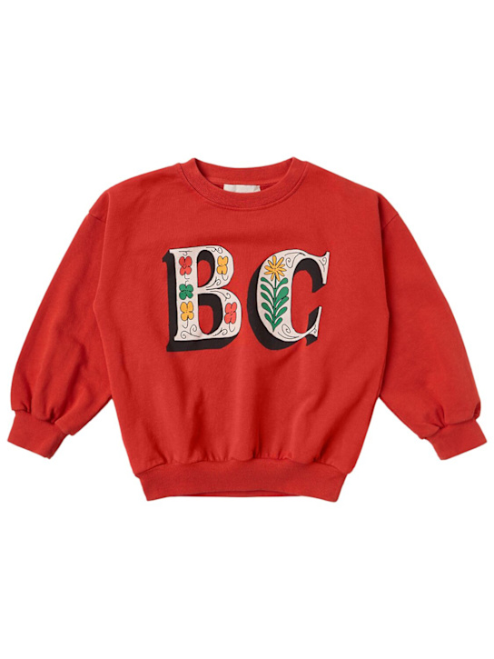 Bobo Choses: Printed cotton sweatshirt - Red - kids-boys_0 | Luisa Via Roma