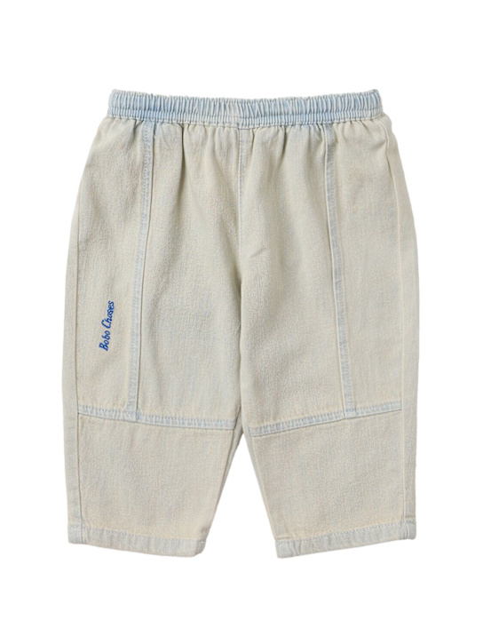 Bobo Choses: Cotton denim pants - Grey - kids-boys_0 | Luisa Via Roma