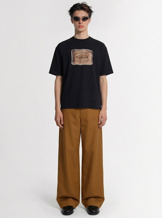 Acne Studios: T-Shirt aus Baumwolle mit Logo - Schwarz Verblas - men_1 | Luisa Via Roma