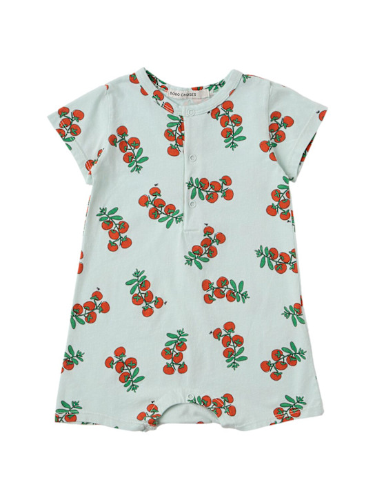 Bobo Choses: 印花泽西布连体衣 - 灰色 - kids-girls_0 | Luisa Via Roma